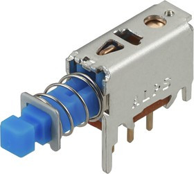 SPPJ310500, LATCHING Lying SPST 2.3N 30V 1 200mA Plugin Push Switches ROHS