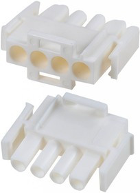 350779-4, Корпус разъема Universal MATE-N-LOK, вилка 4PIN, In-Line (Nylon, UL 94V-0) без контактов, шаг 6.35 мм 350779-4, Корпус разъема Universal MATE-N-LOK, вилка 4PIN, In-Line (Nylon, UL 94V-0) без контактов, шаг 6.35 мм