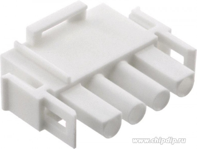 350779-4, Корпус разъема Universal MATE-N-LOK, вилка 4PIN, In-Line (Nylon, UL 94V-0) без контактов, шаг 6.35 мм 350779-4, Корпус разъема Universal MATE-N-LOK, вилка 4PIN, In-Line (Nylon, UL 94V-0) без контактов, шаг 6.35 мм