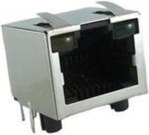 RJHSE-5384-04, Modular Jack - Right Angle, Input Output Connectors 8P8C, RA, Shield, With LEDs