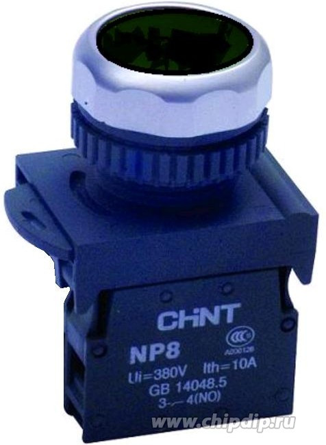 Кнопка управления NP8-10BN/2 без подсветки черн. 1НО IP65 (R) CHINT 578647