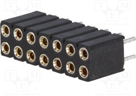ZL307-2X7, Гнездо штыревое "мама" PIN 14 цанговые контакты прямой THT