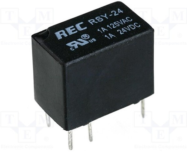 RSY-24, Реле: электромагнитное, SPDT, Uобмотки: 24ВDC, 0,5A/125ВAC, PCB RSY-24, Реле: электромагнитное, SPDT, Uобмотки: 24ВDC, 0,5A/125ВAC, PCB