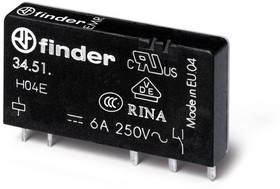Ультратонкое реле 1 CO конт. 6а, = 24в чувст. пост. тока, - гермет, 345170240010 Ультратонкое реле 1 CO конт. 6а, = 24в чувст. пост. тока, - гермет, 345170240010