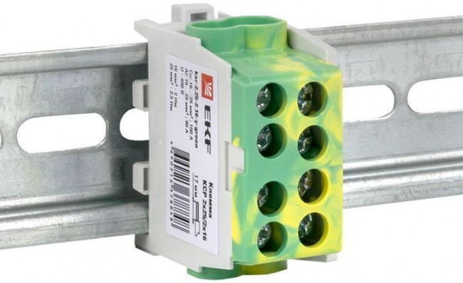 Клемма распределительная КСР с двойным винтом 2х25/2х16 желт./зел. PROxima EKF ksr-2.25-2.16-y-green