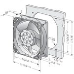 4890N, Осевой Вентилятор, компактный, скольжения, Серия 4000N, 230 В AC, 119 мм, 38 мм, 47.09 фут³/м 4890N, Осевой Вентилятор, компактный, скольжения, Серия 4000N, 230 В AC, 119 мм, 38 мм, 47.09 фут³/м