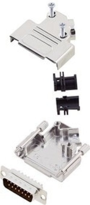 L17D45ZK15+L717SDA15P, Разъем D Sub, W/ Backshell, Standard, Штекер, D45ZK, 15 контакт(-ов), DA, Пайка L17D45ZK15+L717SDA15P, Разъем D Sub, W/ Backshell, Standard, Штекер, D45ZK, 15 контакт(-ов), DA, Пайка
