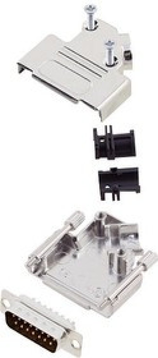 L17D45ZK15+L717SDA15P, Разъем D Sub, W/ Backshell, Standard, Штекер, D45ZK, 15 контакт(-ов), DA, Пайка L17D45ZK15+L717SDA15P, Разъем D Sub, W/ Backshell, Standard, Штекер, D45ZK, 15 контакт(-ов), DA, Пайка