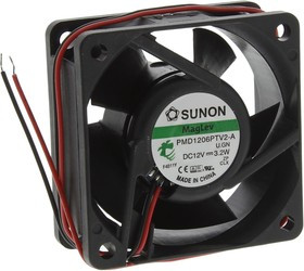 PMD1206PTV2-A.U.GN, PMD Series Axial Fan, 12 V dc, DC Operation, 53.5m³/h, 3.2W, 269mA Max, 60 x 60 x 25mm PMD1206PTV2-A.U.GN, PMD Series Axial Fan, 12 V dc, DC Operation, 53.5m³/h, 3.2W, 269mA Max, 60 x 60 x 25mm