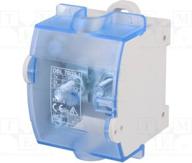 OBL70/25-1, Соединитель: на рейку, Кол-во полюс: 1, клеммы: 5, серый, TS35, 690В