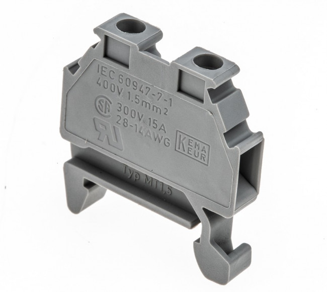 3100305, Клеммная колодка на DIN рейку, микро клемма, 2 вывод(-ов), 26 AWG, 16 AWG, 1.5 мм², Винт, 15 А 3100305, Клеммная колодка на DIN рейку, микро клемма, 2 вывод(-ов), 26 AWG, 16 AWG, 1.5 мм², Винт, 15 А