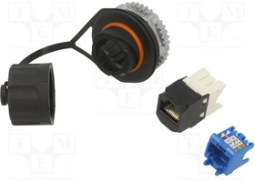 IAEBH6X, Socket; RJ45; PIN: 8; Cat: 6a; Layout: 8p8c; Locking: threaded joint