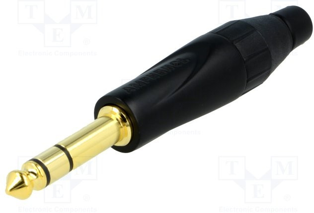 TS3PB-AU, Вилка; Jack 6,35мм; "папа"; stereo; прямой; на провод; пайка