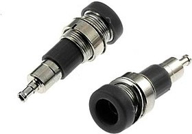 Z010 4MM PANEL JACK BLACK, Гнездо Z010 4 мм на панель jack черный, на панель под пайку