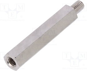 TFM-M6X50/DR219, Дистанцирующая стойка с резьбой, 50мм, Внутр.резьба: M6, латунь