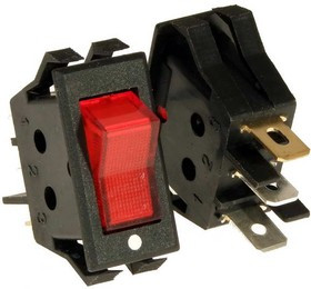 IRS-1-2B ON-OFF, Клавишный переключатель IRS-1-2B, ON-OFF, красный, неоновая подсветка