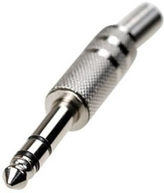 1-105 (NP-212), штекер аудио 6.35мм стерео металл на кабель