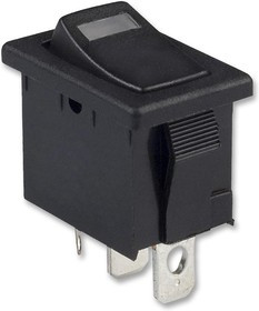 R1966ABLKBLKEFGRN, SWITCH, ROCKER, SPST, 15A, 125VAC, BLACK
