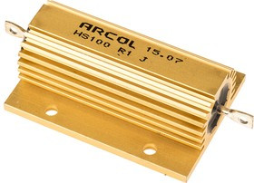 HS100 R1 J, 100m 100W Wire Wound Chassis Mount Resistor HS100 R1 J ±5%