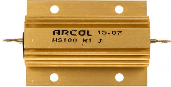 HS100 R1 J, 100m 100W Wire Wound Chassis Mount Resistor HS100 R1 J ±5% HS100 R1 J, 100m 100W Wire Wound Chassis Mount Resistor HS100 R1 J ±5%