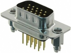 780-M15-113R051, D-Sub High Density Connectors IP67,15P HD M VERT NI W/CLINCH NUT 10