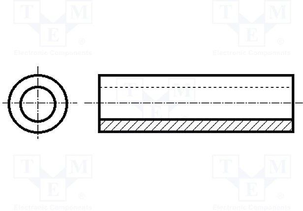 FIX-4-30, Дистанцирующая стойка, цилиндрическая, полиамид, Дл: 30мм