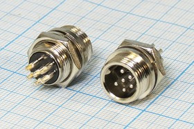 Штекер микрофонный MIC12\6P\пан\ М12\XS12JK-6P-M; №14497 штек мик MIC12\6P\пан\ М12\\XS12JK-6P-M