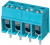 TB001-500-04BE, Fixed Terminal Blocks Terminal block, screw type, 5.00, horizontal, 4 poles, CUI Blue, slotted screw, PCB mount