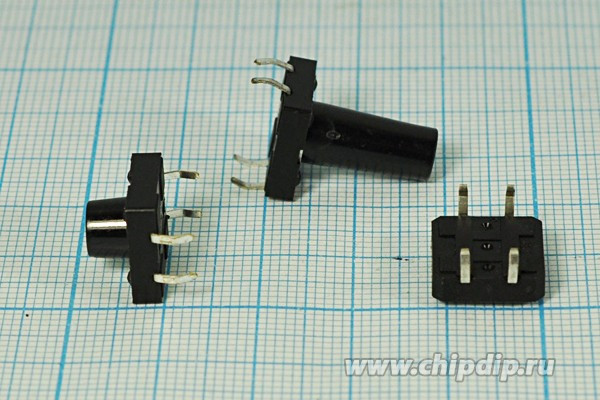 Тактовая кнопка 1457 F ПКнТакт 12x12x 6,0\h 2,5\\NO\чер\4PF\TS-2201\