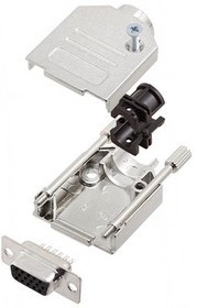 6355-0012-11, DE-15 Socket D-Sub HD Connector Kit, Zinc Backshell