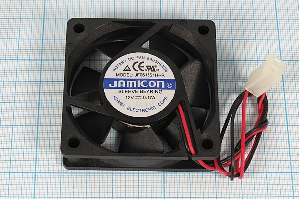 JF0615S1H-R, вентилятор 12В 60х60х15мм подшипник скольжения