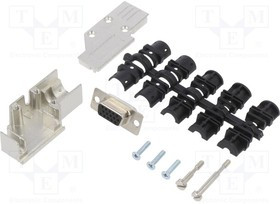 DCMR-FK-09-HDS15-K, D-Sub; PIN: 15; plug; female; angled 90°; soldering; for cable