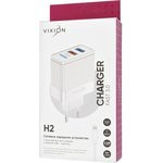 Блок питания (сетевой адаптер) VIXION H2i 2xUSB QC 3.0, 2.4A с кабелем Lightning 1м (белый)
