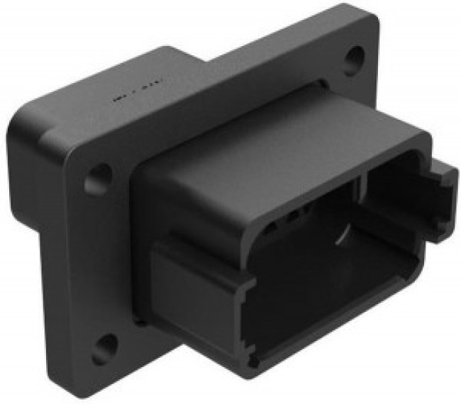 AT04-12PA-CL06, 12 POSITION RECEPTACLE FLANGE MOUNT CONNECTOR, PIN, BLACK, KEYED A, REDUCED DIAMETER SEAL 98AC8299