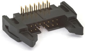 SCM-14R (DS1011-14R) (IDCC-14MR), Вилка на плату угловая с защелкой 14pin