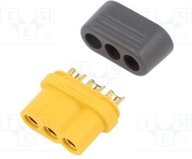 MR60-F, Вилка, питания DC, MR60, "мама", PIN: 3, на провод, под пайку