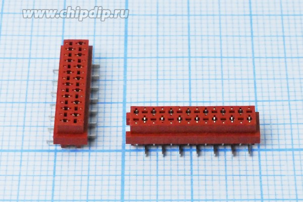 Разъем (Micro Match) MM-14FSMD розетка, шаг P1.27, контакты 14P, на плату/SMD, , MM-14FSMD