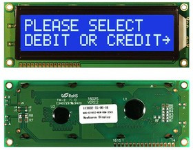 NHD-0216SZ-NSW-BBW-33V3, LCD Character Display Modules &amp; Accessories STN-Blue Transm 122.0 x 44.0