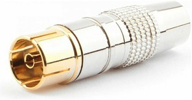 Разьем Cablexpert TVPL-06, TV (мама) позолоченный, латунь OD8.5, блистер