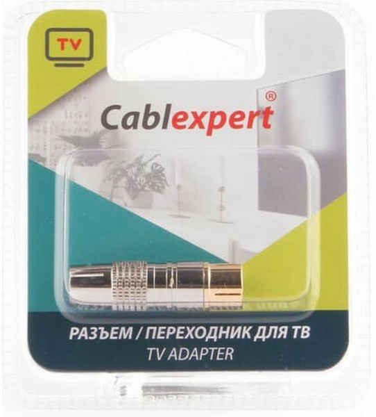 Разьем Cablexpert TVPL-06, TV (мама) позолоченный, латунь OD8.5, блистер