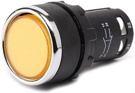 MB101DS, Кнопка без фиксации желтая 2xOFF-(ON) (4A/240VAC)