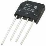 RS404GL-BP, Диодный мост: однофазный, Urmax: 400В, If: 4А, Ifsm: 200А, плоские RS404GL-BP, Диодный мост: однофазный, Urmax: 400В, If: 4А, Ifsm: 200А, плоские