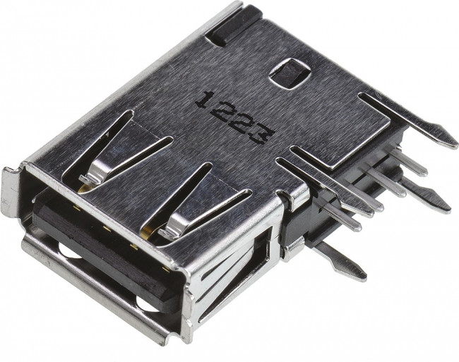 292336-1, (USB-A), Разъем USB, Тип A, USB 2.0, розетка угловая, 4 контакта
