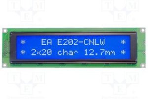 EAE202-CNLW, Дисплей: LCD; алфавитно-цифровой; STN Negative; 20x2; голубой EAE202-CNLW, Дисплей: LCD; алфавитно-цифровой; STN Negative; 20x2; голубой