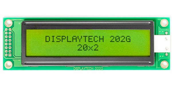 202G BC BW, LCD Character Display Modules & Accessories 20x2 Char Display STN Y/G 6 oclock 202G BC BW, LCD Character Display Modules & Accessories 20x2 Char Display STN Y/G 6 oclock