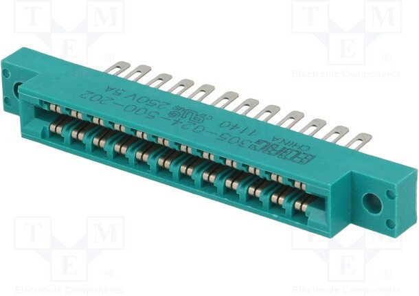 305-024-500-202, Краевой, PIN: 24, под пайку, на панель,на провод, позолота, 3,96мм