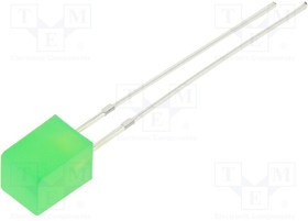 OSG5TA7NE4B, LED; rectangular; 5x5x7mm; green; 500?750mcd; 140°; Front: flat OSG5TA7NE4B, LED; rectangular; 5x5x7mm; green; 500?750mcd; 140°; Front: flat