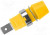 SAB7560NI-GE, Гнездо, "банан" 4мм, 32А, 1кВ, желтый, никелированные, винтами