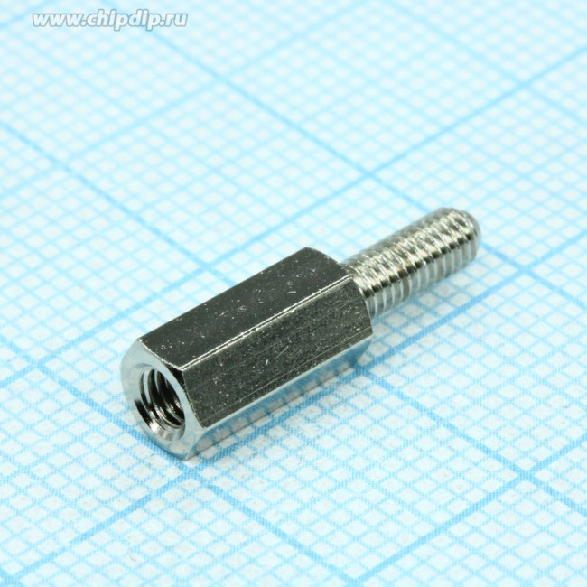 ZDM38558, Дистанцирующая стойка с резьбой; 8мм; Внутр.резьба: M3; латунь