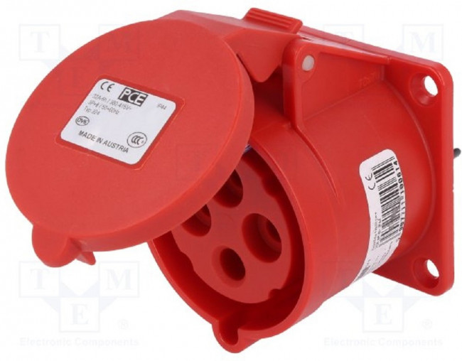 Встраиваемая розетка 32А 380V 3P+E IP44 324-6 Встраиваемая розетка 32А 380V 3P+E IP44 324-6